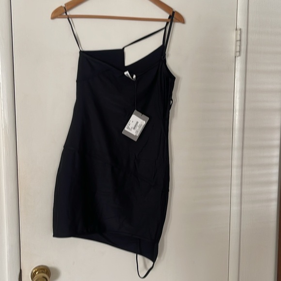 BALENCIAGA ASYMMETRICAL MINI DRESS - black- size 40 - large - NWT - Picture 8 of 10